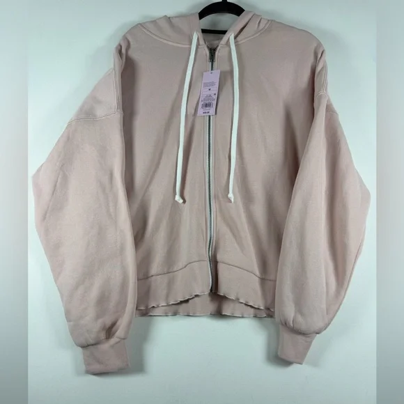 Wild Fable - Women's Merrow Edge Hooded Zip-Up Sweatshirt - Wil Blush XXS & M - Picture 5 of 12